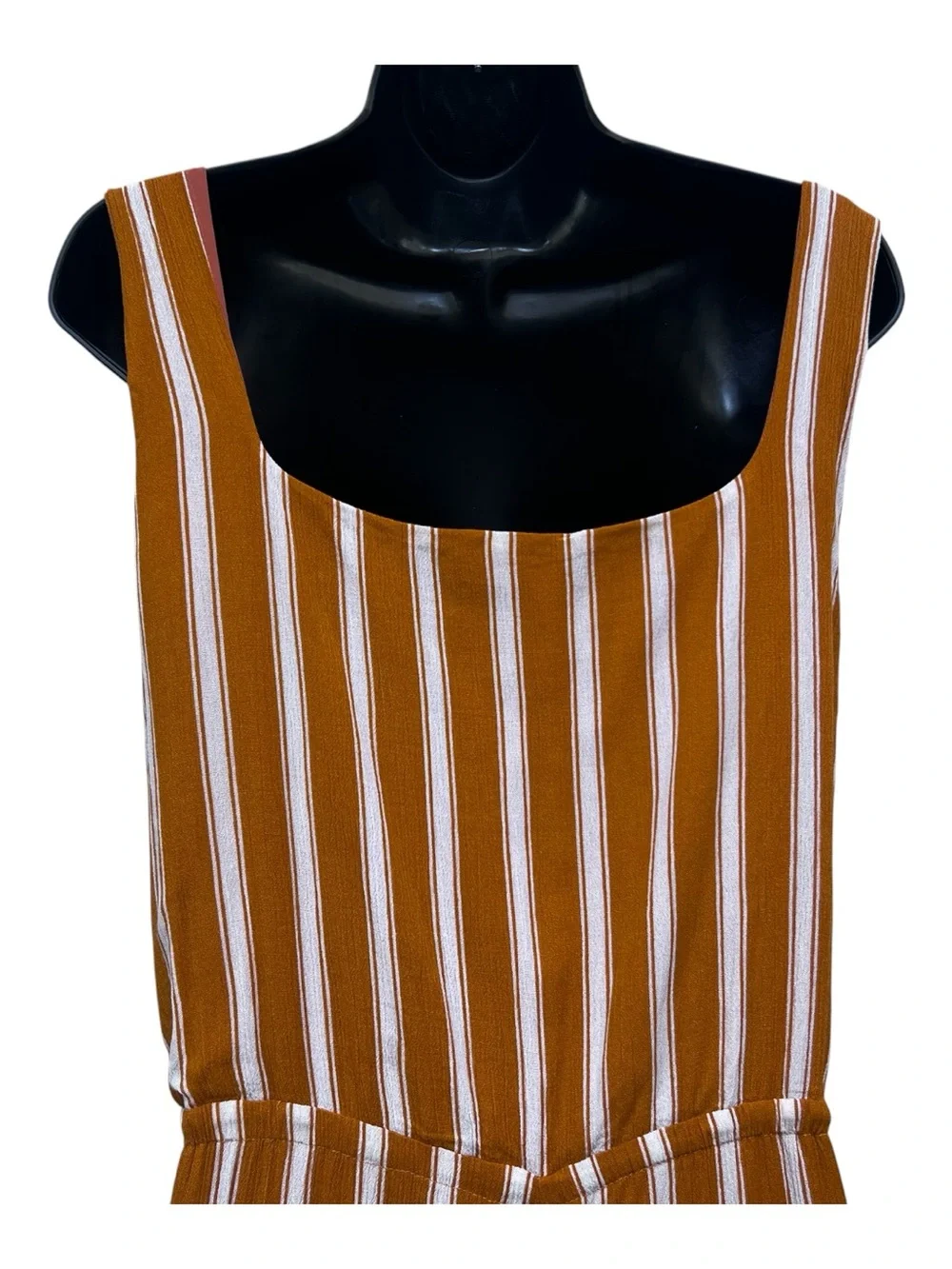 Lulus XL Orange White Stripe Sleeveless Tie Waist Romper